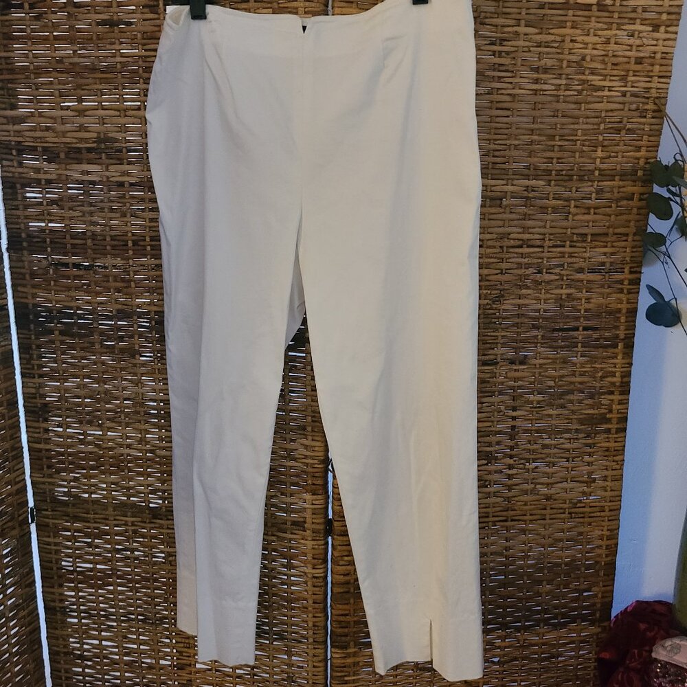 VTG Randy Kemper White Crop Pants Dress Pants Size 10 USA Made 97% Cotton